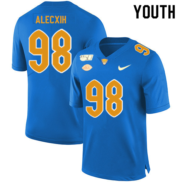 2019 Youth #98 Chas Alecxih Pitt Panthers College Football Jerseys Sale-Royal